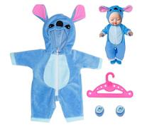 Gohytal Baby Clothes Baby Born for 14-17 Inch Baby Dolls, Baby Born Doll Clothes with Hanger Socks, Blue Doll Clothes for 35-45 cm Newborn Baby Dolls
