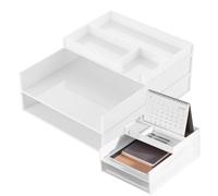 Gohytal Desk Organiser File Holder, 3 Tier A4 Paper Organiser, Paper Letter Tray, Desktop Storage Tray with Magazine Holder for Office Supplies A4 File Folder