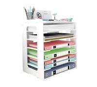 Gohytal Office File Tray, Letter Tray Organiser, A4 Paper Organisers Desk Tidy Organiser, 7 Tier Document/Paper/Letter Tray Organiser for Home Office School Supplies