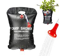 Gohytal Solar Shower Bag, 5 Gallons 20L Camping Solar Shower Bag, Heating Camping Showerbag Temperature Indicator Hot Water Hiking Climbing Outdoor Picnic Beach (1)