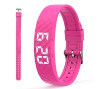 Gohytal Vibration Alarm Clock Bracelet Watch Vibration Alarm Reminder Watch with Timer, Silent Vibrating Alarm Reminder Watch, Up to 8 Alarms for Pill Reminders per Day or Drinking Reminder, Rose Red