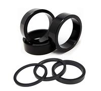 GoHZQ 6 Pcs Headset Spacers 1 1/8", Aluminium Alloy Headset Spacers for Bikes, 28.6mm MTB Road Bike Stem Spacers 2mm/3mm/5mm/3x10mm Black