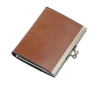 GOIACII Credit Card Holder Vintage Wallet for Women Genuine Leather Ladies Card Cases with Kiss Lock Small, A03 Brown