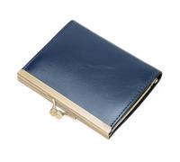 GOIACII Credit Card Holder Vintage Wallet for Women Genuine Leather Ladies Card Cases with Kiss Lock Small, A04 Blue