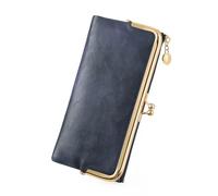 GOIACII Ladies Purse Vintage Billfold Compact Wallet for Women Slim Card Holder Purses with Kiss Lock