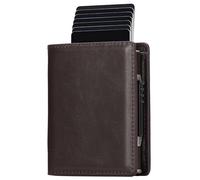 GOIACII Mens Wallet Credit Card Holder RFID Blocking Pop Up Card Wallets with 1 Banknote Compartments, 8-9 Card Capacity Automtic Card Case