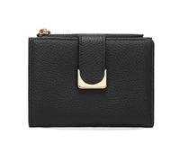 GOIACII Purses for Women Bifold Compact Credit Card Wallet Ladies Purse Vegan Leather Small Black
