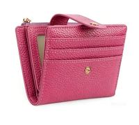 GOIACII Small Women's Wallet Cute Credit Card Holder RFID Blocking Leather Billfold, A04 Fuchsia, Classic