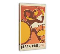 GOIAEGAG 1930s Jazz Drummer Art Deco Exhibition Poster Canvas Poster Wall Art Decor Print Picture Paintings for Living Room Bedroom Decoration 20x30inch(50x75cm)