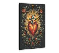 GOIAEGAG Anatomical Heart Milagro Illustration Canvas Poster Bedroom Decor Landscape Office Room Decor Gift 16x24inch(40x60cm)