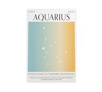 GOIAEGAG Aquarius Zodiac Poster_ Gradient Astrology Canvas Poster Bedroom Decor Landscape Office Room Decor Gift 16x24inch(40x60cm)