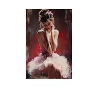 GOIAEGAG Ballet Elegance, Expressive Oil Painting of A Dancer Canvas Poster Wall Art Decor Print Picture Paintings for Living Room Bedroom Decoration 08x12inch(20x30cm)