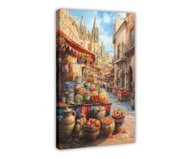 GOIAEGAG Barcelona Spanish Market Canvas Poster Wall Art Decor Print Picture Paintings for Living Room Bedroom Decoration 24x36inch(60x90cm)