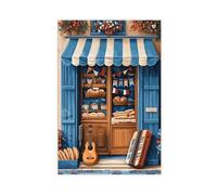 GOIAEGAG Bastille Day Bakery French Flag Storefront Art Print Canvas Poster Bedroom Decor Landscape Office Room Decor Gift 24x36inch(60x90cm)