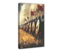 GOIAEGAG Battle of Hastings 1066, Anglo-Saxon Shield Wall Canvas Poster Bedroom Decor Landscape Office Room Decor Gift 24x36inch(60x90cm)