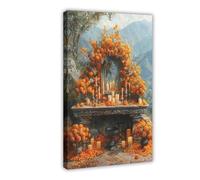 GOIAEGAG Day of The Dead Marigold Altar Painting Canvas Poster Bedroom Decor Landscape Office Room Decor Gift 24x36inch(60x90cm)