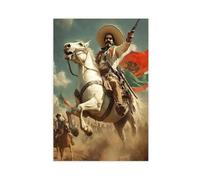 GOIAEGAG Emiliano Zapata on Horseback, Mexican Revolution Leader Canvas Poster Bedroom Decor Landscape Office Room Decor Gift 24x36inch(60x90cm)