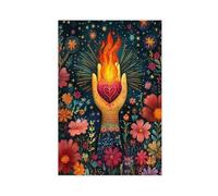 GOIAEGAG Hand And Heart Milagro Illustration Canvas Poster Bedroom Decor Landscape Office Room Decor Gift 16x24inch(40x60cm)