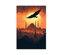 GOIAEGAG Istanbul Falcon in Flight Canvas Poster Bedroom Decor Landscape Office Room Decor Gift 12x18inch(30x45cm)