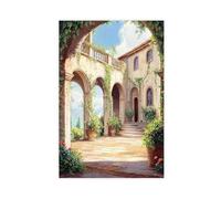 GOIAEGAG Italian Villa Fresco Art Print Canvas Poster Wall Art Decor Print Picture Paintings for Living Room Bedroom Decoration 08x12inch(20x30cm)