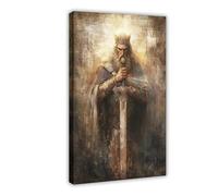 GOIAEGAG King Arthur And Excalibur Art Print Canvas Poster Bedroom Decor Landscape Office Room Decor Gift 12x18inch(30x45cm)