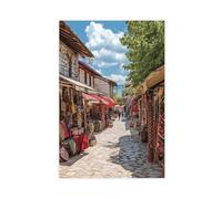 GOIAEGAG Korçë Bazaar Art Print, Albania Canvas Poster Wall Art Decor Print Picture Paintings for Living Room Bedroom Decoration 16x24inch(40x60cm)