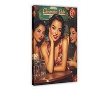 GOIAEGAG Latina Chismosas Art Print_ Spicy Girl Talk Illustration Canvas Poster Wall Art Decor Print Picture Paintings for Living Room Bedroom Decoration 16x24inch(40x60cm)