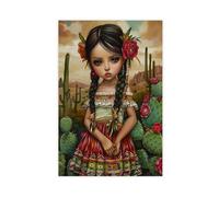 GOIAEGAG Mexican Doll Art Print_ Tropical Children's Room Canvas Poster Wall Art Decor Print Picture Paintings for Living Room Bedroom Decoration 08x12inch(20x30cm)