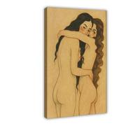 GOIAEGAG Sapphic Embrace - Intimate Queer Feminine Nude Canvas Poster Bedroom Decor Landscape Office Room Decor Gift 16x24inch(40x60cm)