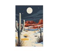 GOIAEGAG Snowy Desert Landscape Vintage Travel Canvas Poster Bedroom Decor Landscape Office Room Decor Gift 12x18inch(30x45cm)