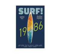 GOIAEGAG Surf's Up 1986 Exhibition_ Retro Beach House Canvas Poster Wall Art Decor Print Picture Paintings for Living Room Bedroom Decoration 20x30inch(50x75cm)