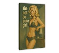 GOIAEGAG The Not-So-Pure Girl - Queer Pulp Pin-Up in Vintage Erotica Style Canvas Poster Wall Art Decor Print Picture Paintings for Living Room Bedroom Decoration 08x12inch(20x30cm)