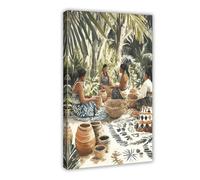 GOIAEGAG Tiwi Islander Basket Weaving Art Print Canvas Poster Wall Art Decor Print Picture Paintings for Living Room Bedroom Decoration 24x36inch(60x90cm)