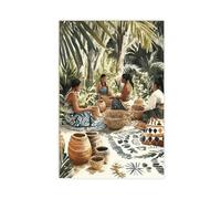 GOIAEGAG Tiwi Islander Basket Weaving Art Print Canvas Poster Wall Art Decor Print Picture Paintings for Living Room Bedroom Decoration 12x18inch(30x45cm)