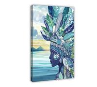 GOIAEGAG Torres Strait Islander Dhari Headdress Art Print Canvas Poster Bedroom Decor Landscape Office Room Decor Gift 24x36inch(60x90cm)