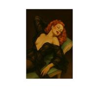GOIAEGAG Vintage Femme Fatale Wall Art - Glamorous Redhead Boudoir P Canvas Poster Wall Art Decor Print Picture Paintings for Living Room Bedroom Decoration 08x12inch(20x30cm)
