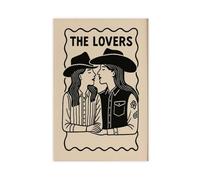 GOIAEGAG Western Lovers - Queer Cowgirl Tarot Style Canvas Poster Bedroom Decor Landscape Office Room Decor Gift 08x12inch(20x30cm)