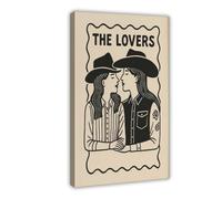 GOIAEGAG Western Lovers - Queer Cowgirl Tarot Style Canvas Poster Wall Art Decor Print Picture Paintings for Living Room Bedroom Decoration 20x30inch(50x75cm)