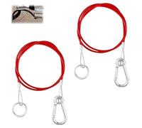 GOIEHIR Breakaway Rope, Pack of 2 Trailer Catching Rope, 1 m Breakaway Rope Carabiner, Breakaway Ropes for Trailers, Brake Cable with Clevis and Carabiner, Tear Rope for Trailers, Red