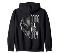 Going All The Grey Funny Alien's Sci-Fi Pun Zip Hoodie