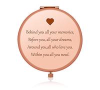Going Away Gifts for Women Girls, Coworker Leaving Gift for Her, Rose Gold Compact Mirror Portable Mirror Gift, Coworker Goodbye Gift, Coworker New Job Farewell Retirement Gift for Colleagues Friends