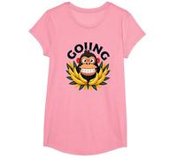 Going Bananas Cheeky Monkey Tropical Fun T-Shirt, Girls, Pink, Small