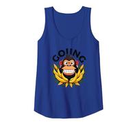 Going Bananas Cheeky Monkey Tropical Fun Tank Top, Women, Royal Blue, XL