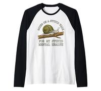 Going On A Stupid Walk for My Stupid Mental Health Snail Raglan Baseball Tee