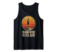 Going Outside to Feel Alive Hiking Hiker Nature Gift Retro Tank Top