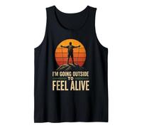 Going Outside to Feel Alive Hiking Hiker Nature Gift Retro Tank Top