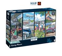 Going Places Vintage Holiday Multi Pack of 4 x 500 piece jigsaw puzzles NEW