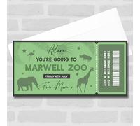Going To Any Zoo Gift Green Animals Personalised Surprise Ticket Gift Voucher