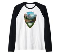 Going to The Sun Road Glacier National Park Arrowhead Raglan Baseball Tee