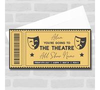 Going To Theatre Show Any Occasion Personalised Surprise Ticket Gift Voucher